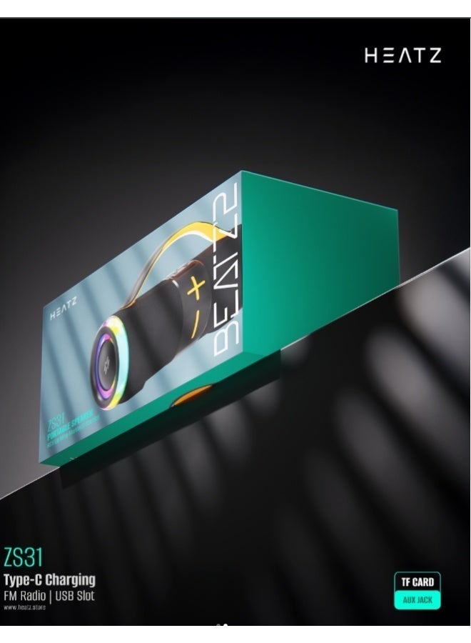 HEATZ Portable Bluetooth Speaker TWS, FM Radio, Wireless Stereo Rechargeable, Lightweight RGB Night Light ZS31 - Image 2