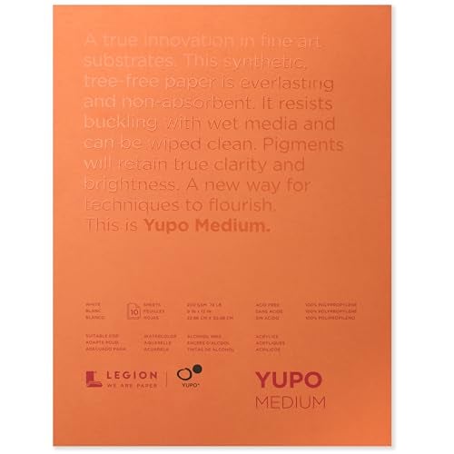 Yupo Paper L21YUP197W912 White Sheets 9 x 12 10 count