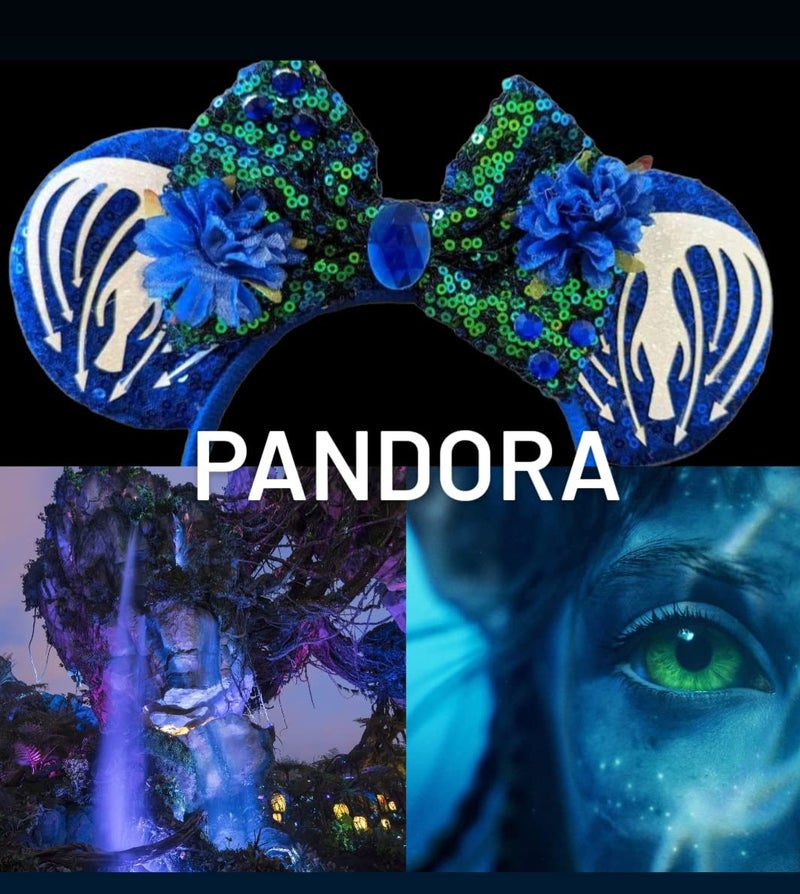 CLGIFT Avatar Minnie Ears Headband, Blue Sparkle Mouse Ears (Avatar, Cosplay Party, Halloween, Birthday, Children, Fans of Avatar, Costume Enthusiasts) - Image 2