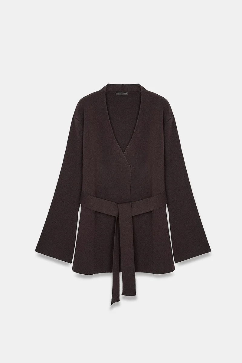 Dilvin Dark Mocha Brown DILVIN Women's Acrylic Wool Blend Cardigan for Women | Best Price UAE
