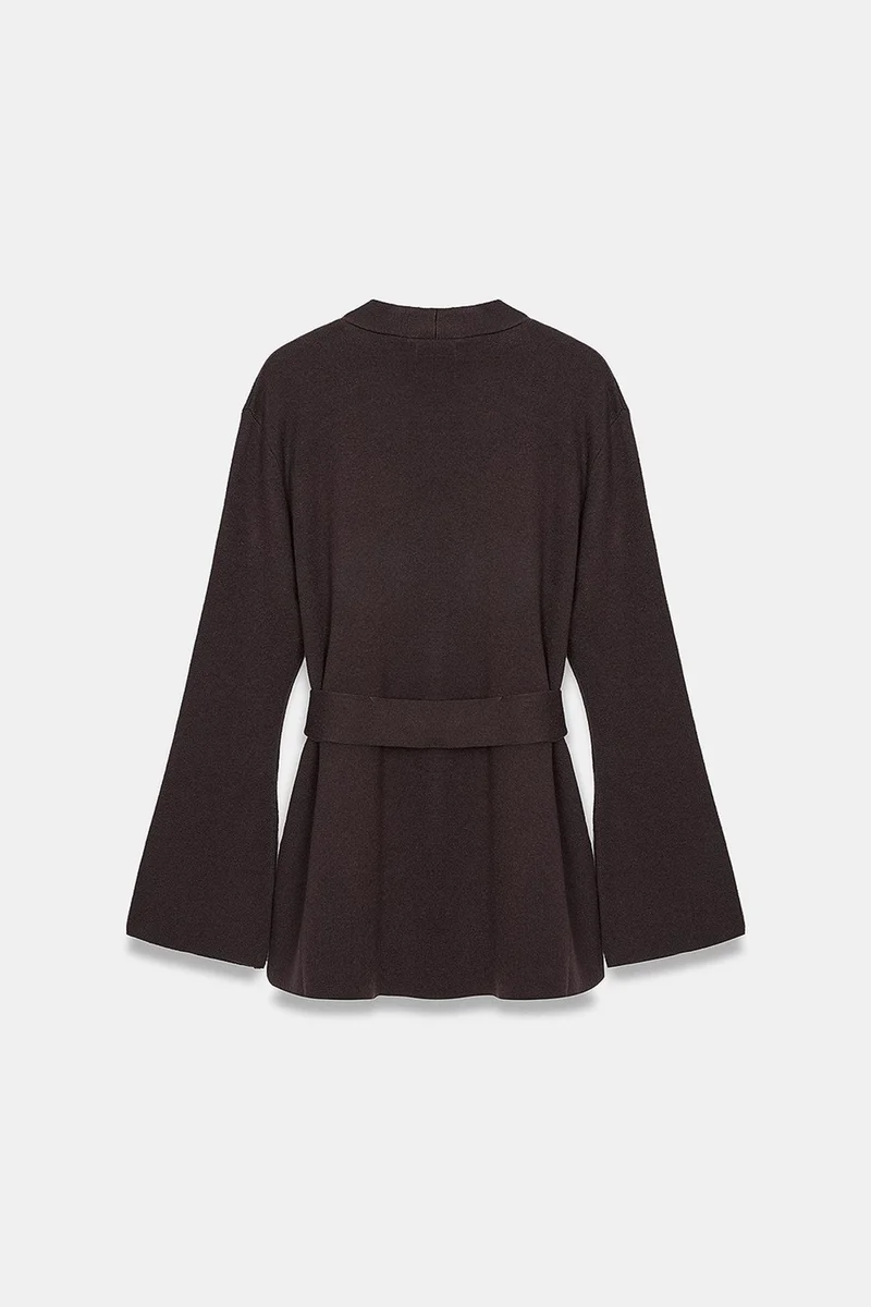 Dilvin Dark Mocha Brown DILVIN Women's Acrylic Wool Blend Cardigan for Women | Best Price UAE