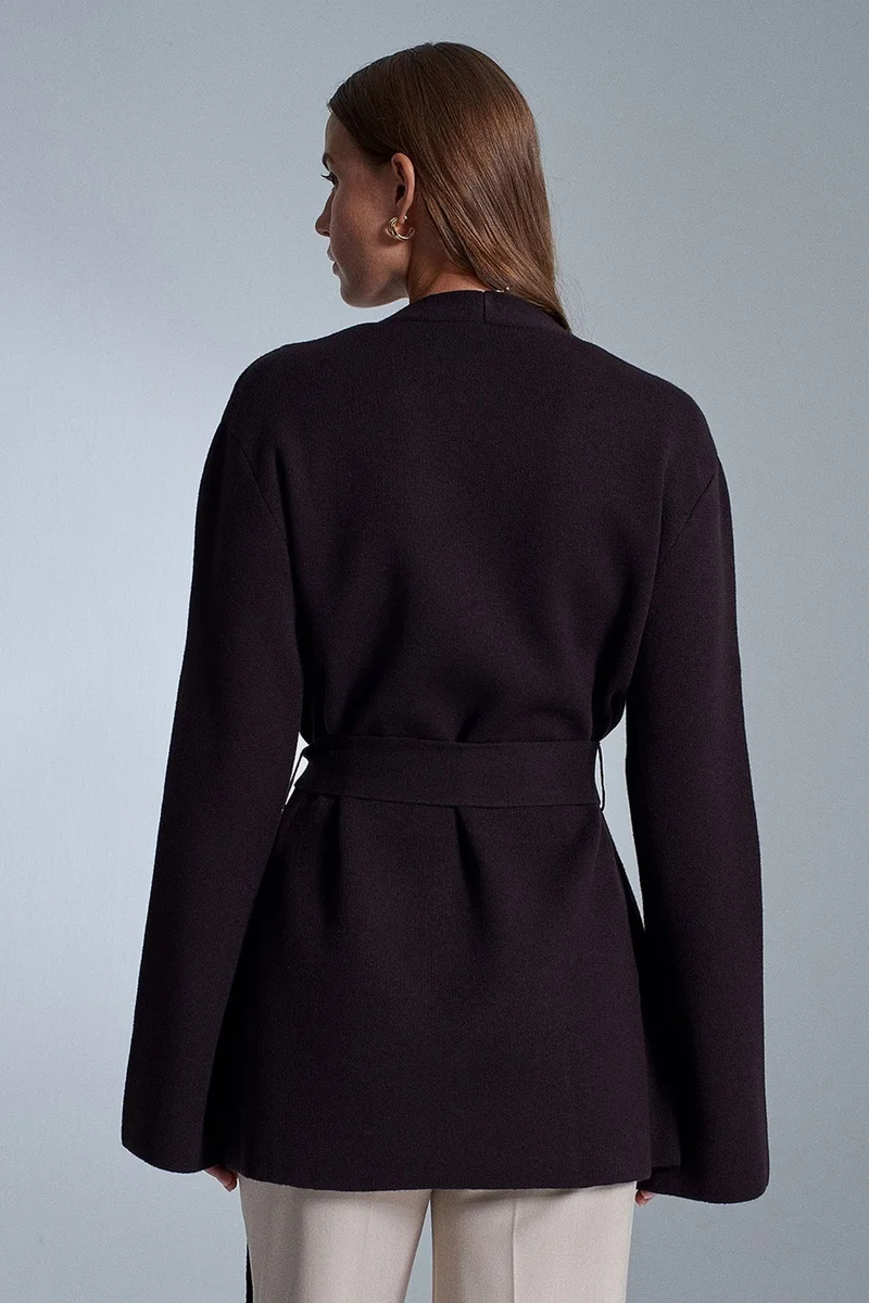 Dilvin Dark Mocha Brown DILVIN Women's Acrylic Wool Blend Cardigan for Women | Best Price UAE