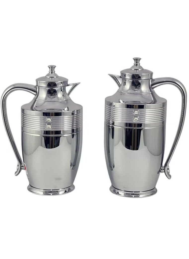 Homemaker 2-Piece Stainless Steel Flask Set – 0.75L & 1L | Sleek Silver Design | Durable & Travel-Ready | Made in Turkey  - Image 2