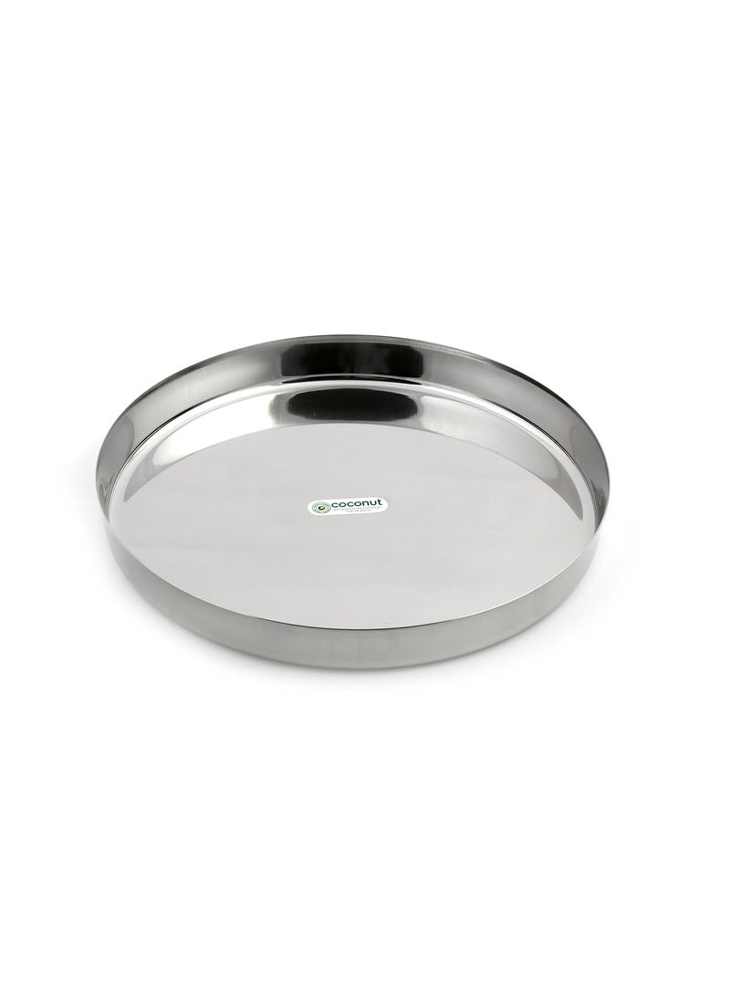 Coconut coconut Stainless Steel Dinner Plate/Thali - 1 Qty - 11 Inch 