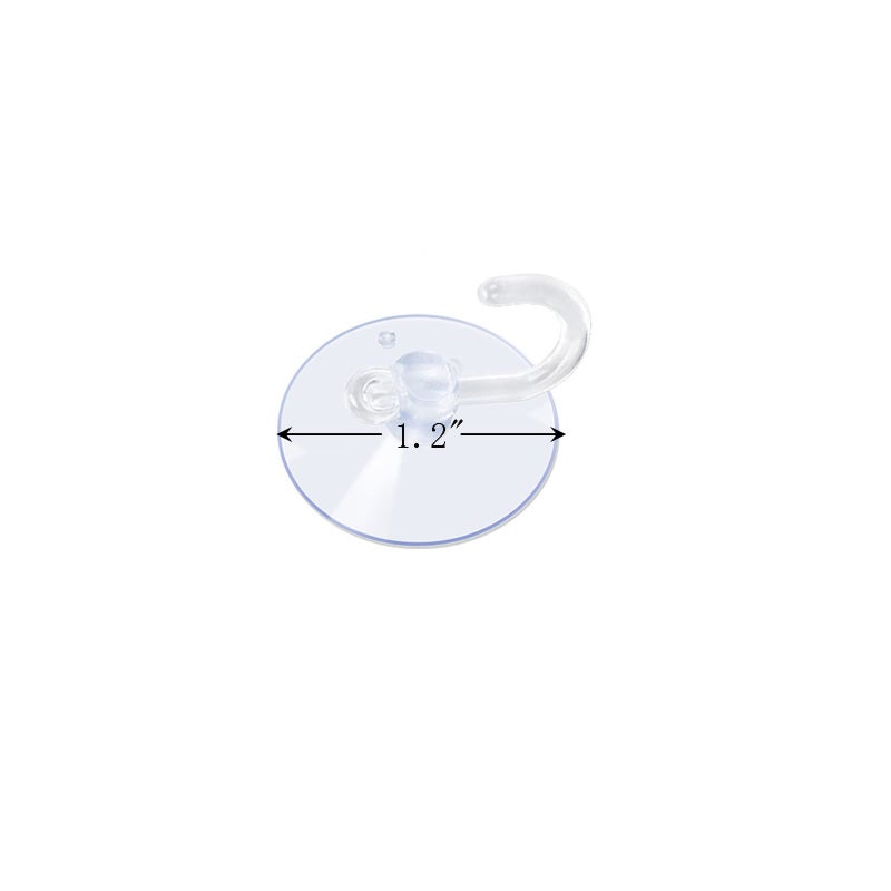 AQUANEAT 20 Packs Suction Cups 1.2 Inch Clear Sucker Pads with Hooks for Glass Home Organization Decoration - Image 2