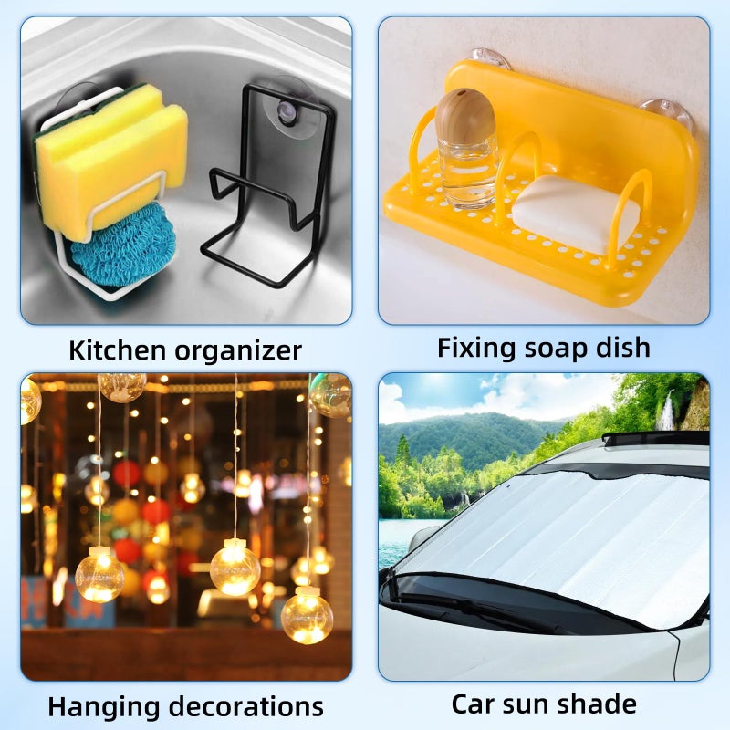 AQUANEAT 20 Packs Suction Cups 1.2 Inch Clear Sucker Pads with Hooks for Glass Home Organization Decoration - Image 3