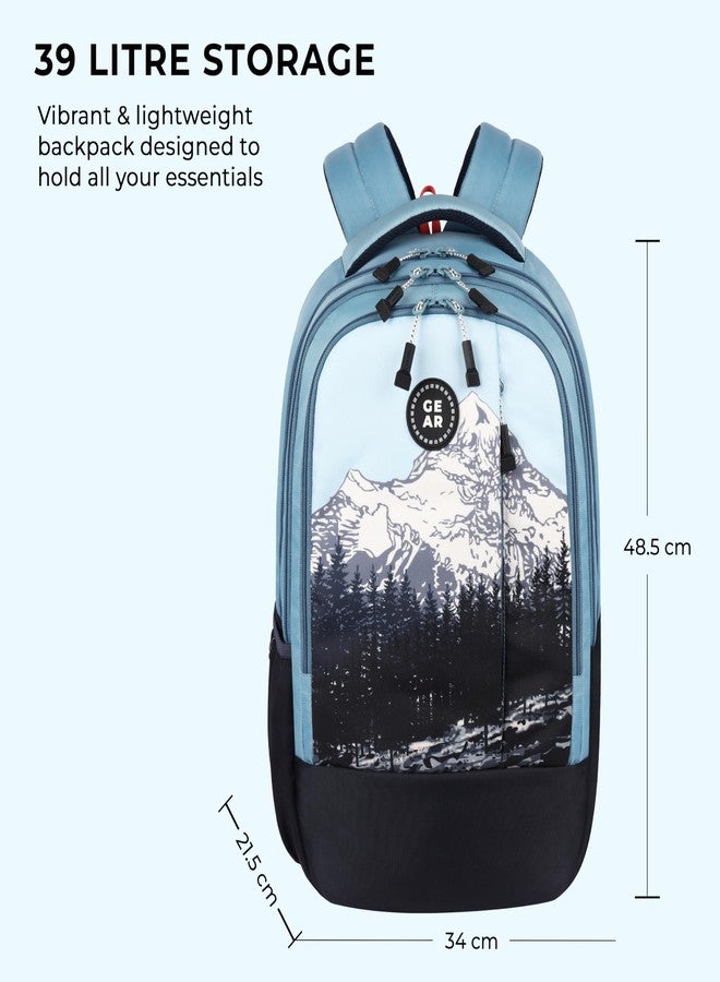 Gear Alpine 19"/39L Large Water Resistant School Bag/College Bag/Casual 4 Compartment Backpack/Daypack/Travel 4 Compartment Backpack/Kids Bag for Boys/Girls (Blue-Black) - Image 2