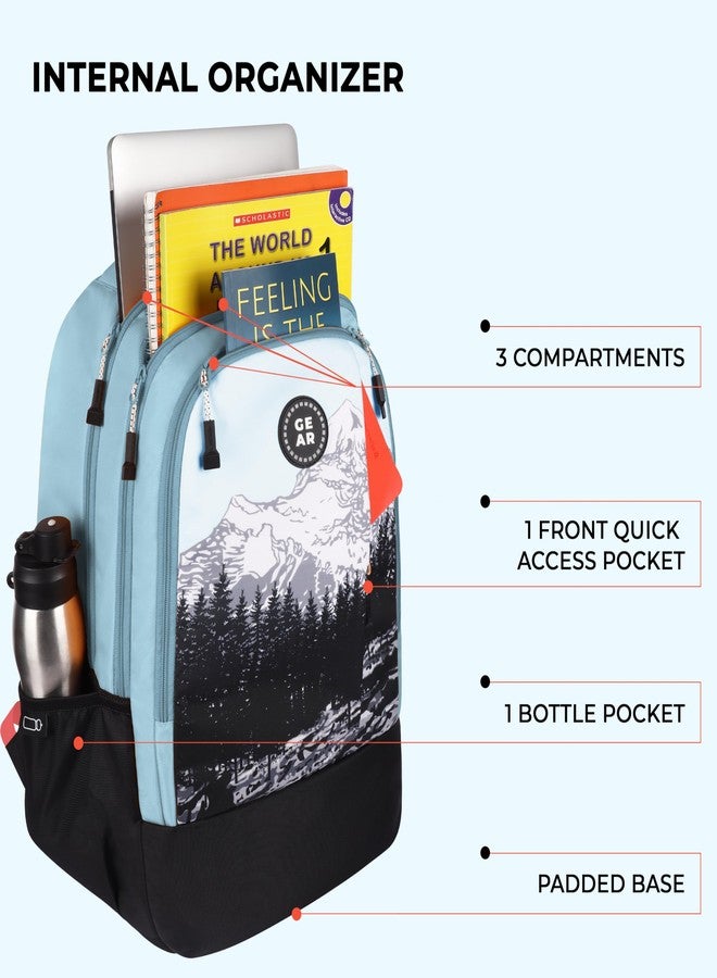 Gear Alpine 19"/39L Large Water Resistant School Bag/College Bag/Casual 4 Compartment Backpack/Daypack/Travel 4 Compartment Backpack/Kids Bag for Boys/Girls (Blue-Black) - Image 3