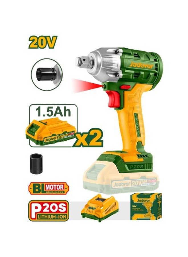 Jadever Drill 1/2 Inch 20V 300N 2 Battery 1.5Ah Brushless Motor Jdcd1512 - Image 2