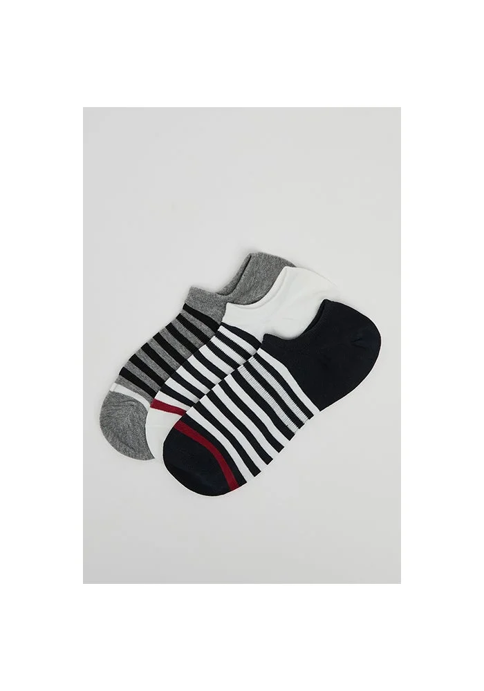 أر أند بي 3 Pack Striped Ankle Socks