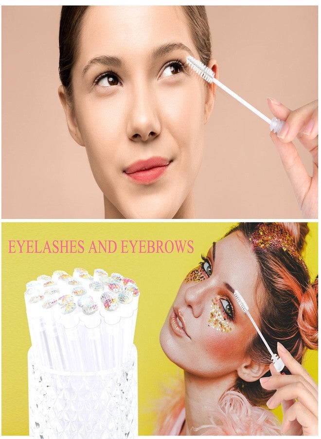 Dming 20pcs Eyelash brush Lash Wand Makeup tool Eyelash Extension supplies Cleaning brush Diamond Mascara scale white - Image 4