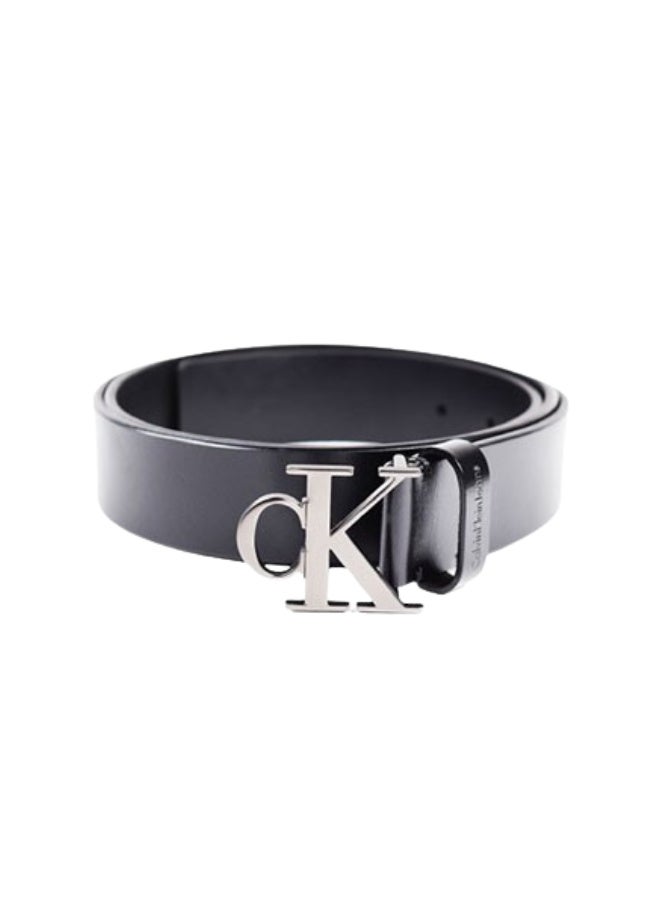 حزام كالفن كلاين الرجالي مصنوع من الجلد الأسود - Image 1
