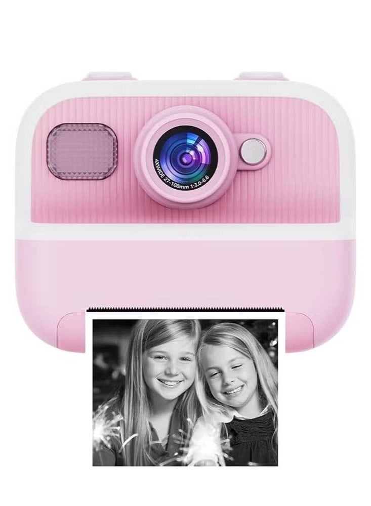LIXES Kids Instant Camera M8 Photo Camera for Children Print Camera 32GB Storage 48MP Cameras 1080p Video 3 Photo Rolls 5 Coloring Pens  - Image 1