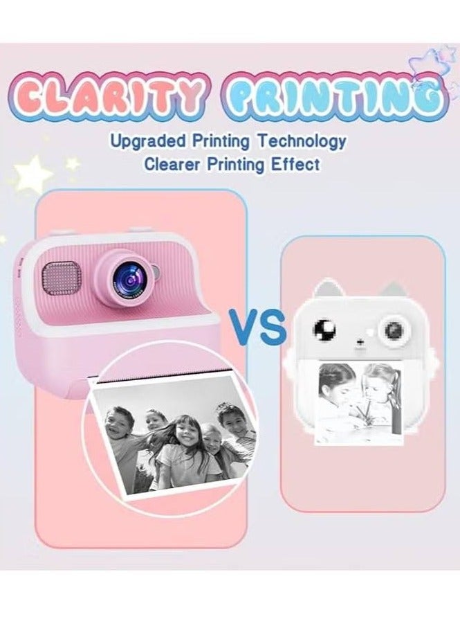 LIXES Kids Instant Camera M8 Photo Camera for Children Print Camera 32GB Storage 48MP Cameras 1080p Video 3 Photo Rolls 5 Coloring Pens  - Image 2