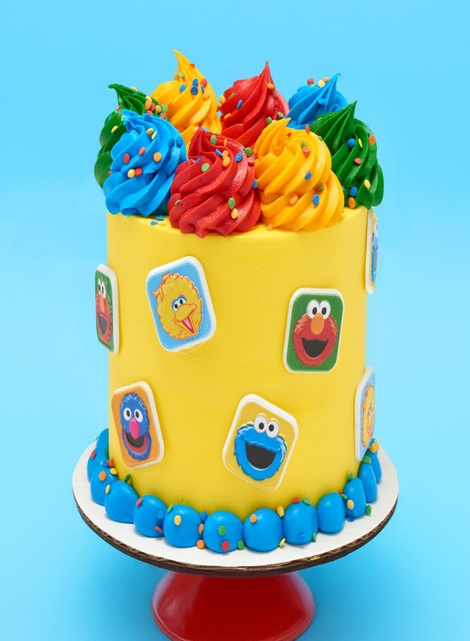 DecoPac Sesame Street Rings, 24 Cupcake Toppers Featuring Elmo, Big Bird, Cookie Monster, Grover, Bright Colorful Cupcake Decorations, Food Safe - 24 Pack - Image 4