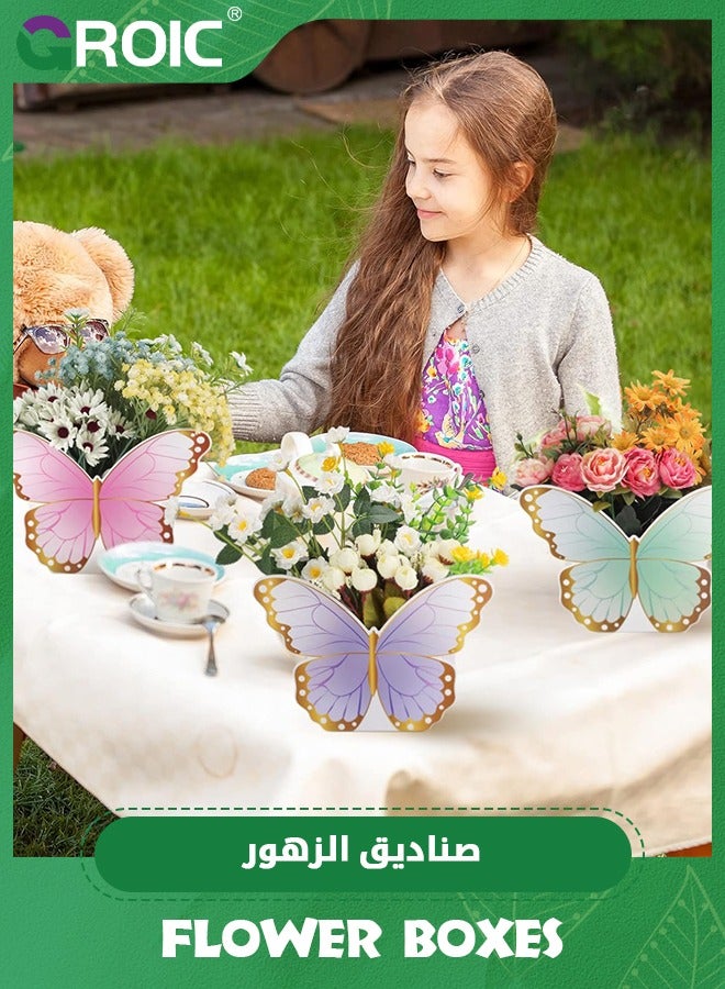 GROIC 12 Pcs Butterfly Centerpieces for Baby Shower Birthday Tea Party Favors Décor, Butterfly Decorations for Tables, Butterfly Themed Party Supplies,Party Decoration - Image 4