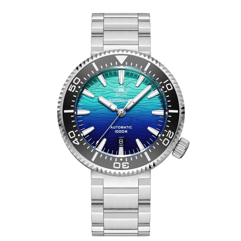 ADDIESDIVE Diver Automatic Watch 1000 M Waterproof 8215 Mechanical Movement Ceramic Bezel Luminous Dive Watches for Men Blue Gradient Dial - Image 1