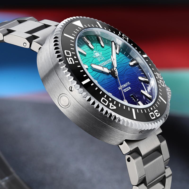 ADDIESDIVE Diver Automatic Watch 1000 M Waterproof 8215 Mechanical Movement Ceramic Bezel Luminous Dive Watches for Men Blue Gradient Dial - Image 3