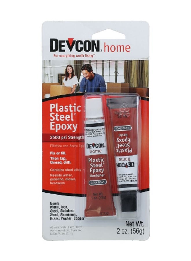 طقم إيبوكسي من البلاستيك الصلب المثالي لجميع الأغراض مكون من قطعتين رمادي داكن 2 أونصة DV52345