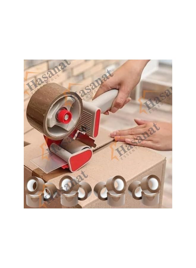 HASANAT ESSENTIALS شريط تعبئة بني من هسانات إيسينشالز - شريط تغليف BOPP ثقيل الوزن لنقل الطرود والتخزين 2 بوصة × 50 ياردة (2 بوصة × 50 ياردة - 3 قطع) - Image 2