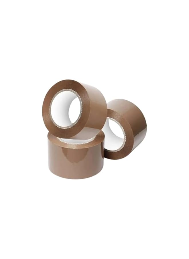 HASANAT ESSENTIALS شريط تعبئة بني من هسانات إيسينشالز - شريط تغليف BOPP ثقيل الوزن لنقل الطرود والتخزين 2 بوصة × 50 ياردة (2 بوصة × 50 ياردة - 3 قطع) - Image 5