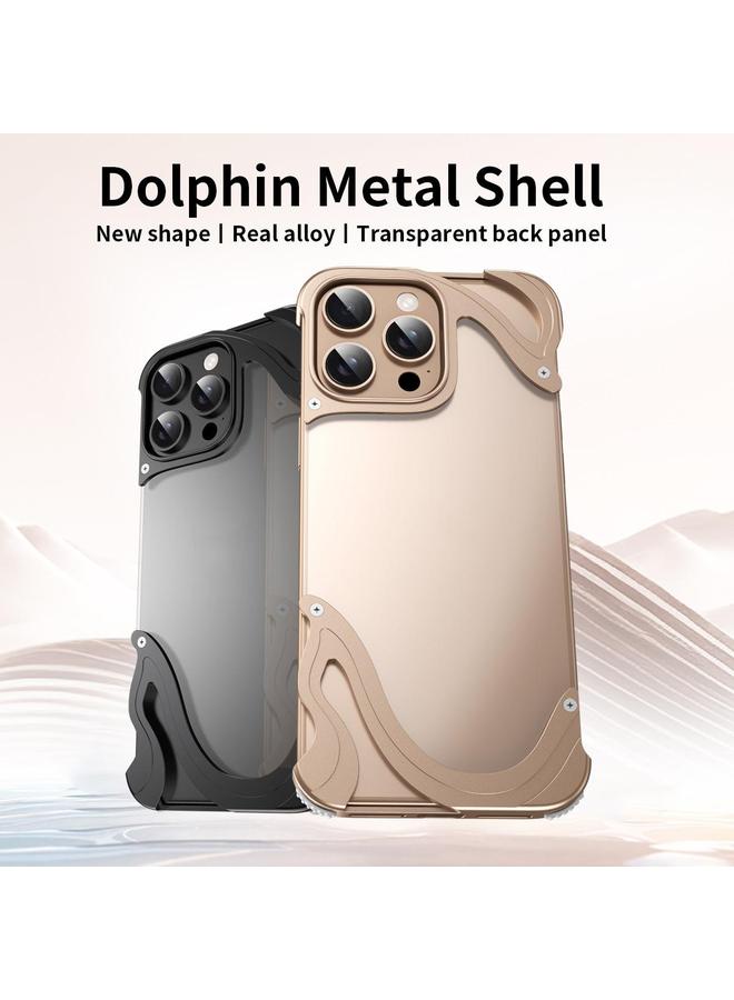 S-TOP Case For iPhone 14 Pro Max Dolphin Metal Hybrid PC Transparent Back Panel Phone Case - Image 2