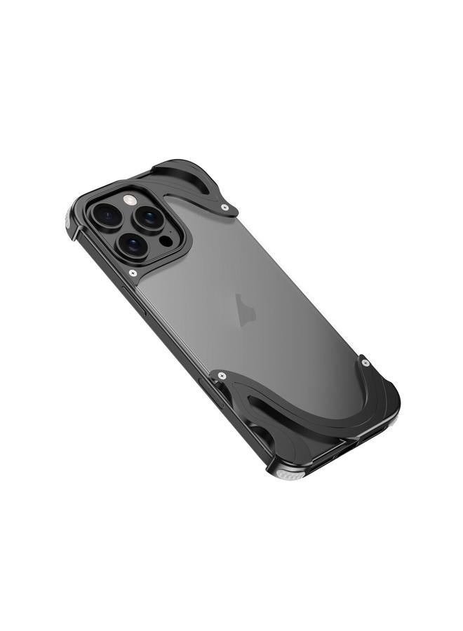 S-TOP Case For iPhone 14 Pro Max Dolphin Metal Hybrid PC Transparent Back Panel Phone Case - Image 1