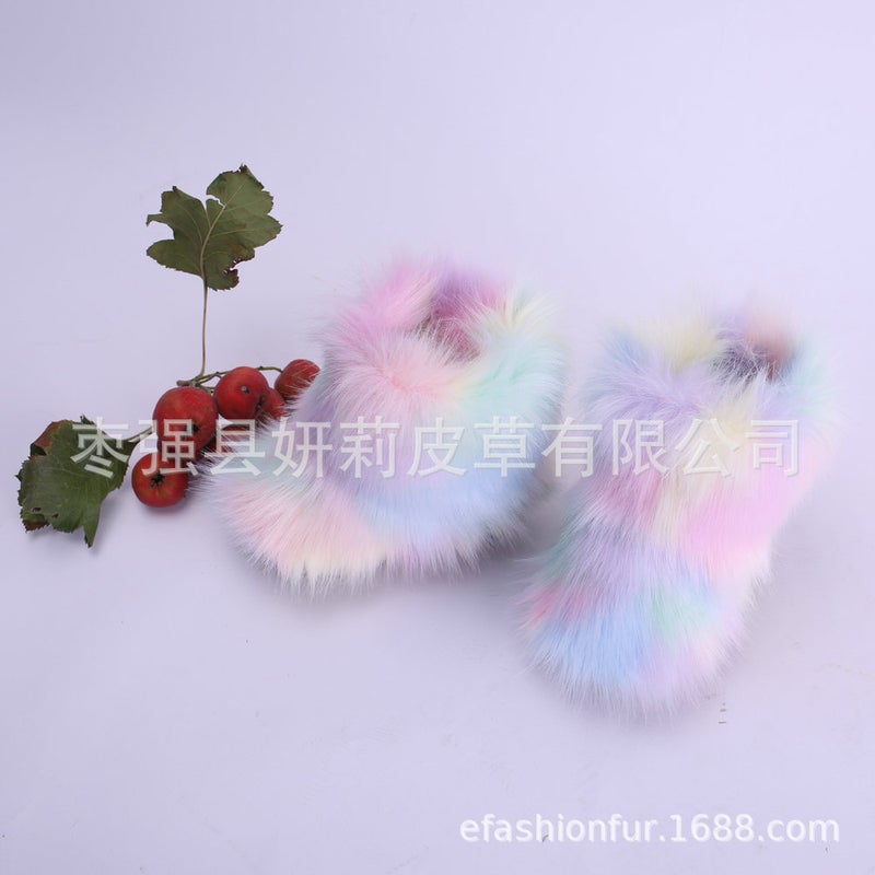 Children Shoes Boots Children'S Long Boots Furry Snow Boots For Women - Image 1