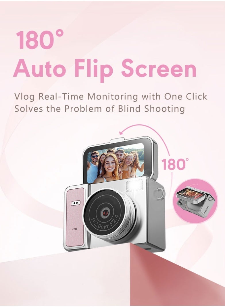 Mini Keychain Camera, 1080P Portable Digital Camera with 1.47” Flip LCD & Flash, Retro Collectible Pocket Camera for Travel, Parties, Birthday - Image 2