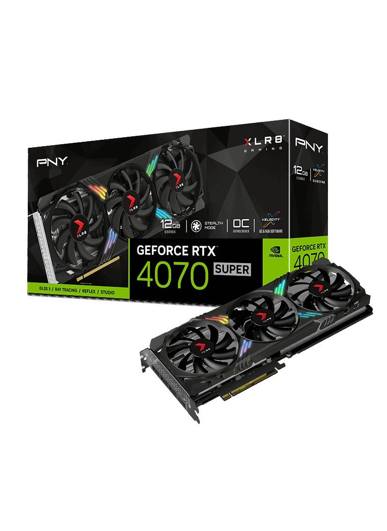 PNY Technologies - PNY GeForce RTX™ 4070 SUPER 12GB XLR8 Gaming VERTO™ EPIC-X RGB™ Overclocked Triple Fan DLSS 3 - Image 1