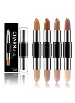 8 Color 2-in-1 Double-Ended Contour Stick Set for Highlighting and Concealing, Versatile Makeup Cream