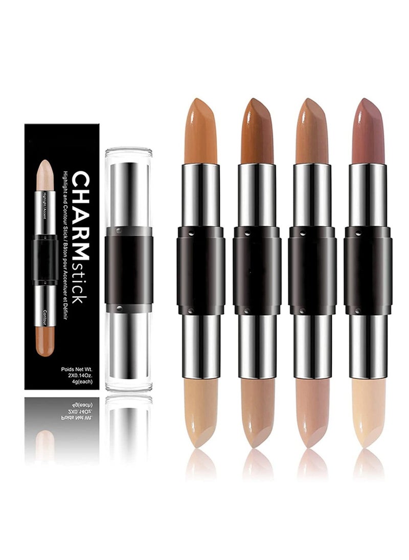 Generic 8 Color 2-in-1 Double-Ended Contour Stick Set for Highlighting and Concealing, Versatile Makeup Cream  - Image 1