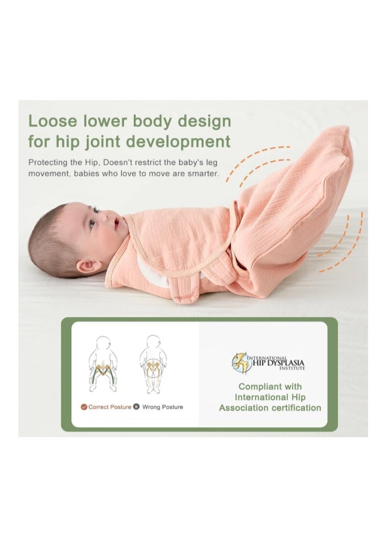 ZONEY Baby Swaddle Wrap, 4 Layer Newborn Swaddle Blanket Wrap with Breathable Organic Cotton, Adjustable Wider Velcro Baby Swaddle Blanket, Baby Essentials for 0-6Months Baby - Image 5