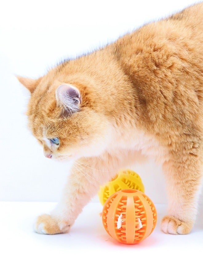 2 PCS Dog Toy Ball 7cm, Fun Interactive Food Dispensing Puzzle Toy, Nontoxic Bite Resistant Ball for Pet Dogs Puppy Cat, Food Treat Feeder Chew Tooth Cleaning Exercise Game IQ Training - Image 2