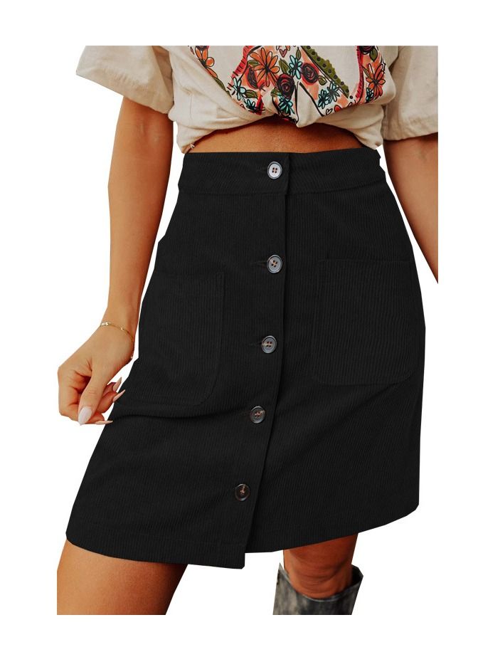 Loquat New Corduroy High-waisted Fashion  Short Skirt  - Image 1