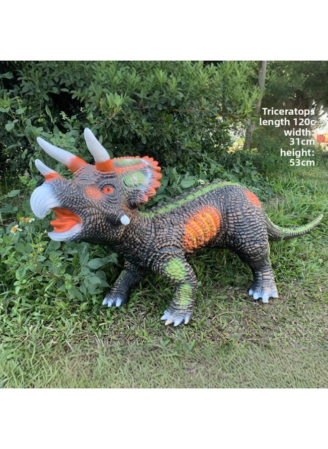 null - Dinosaur Simulation Model Soft Glue Tyrannosaurus Rex Triceratops Children's Educational Institution Toys Free Shipping-Color:Brachiosaurus - Image 1