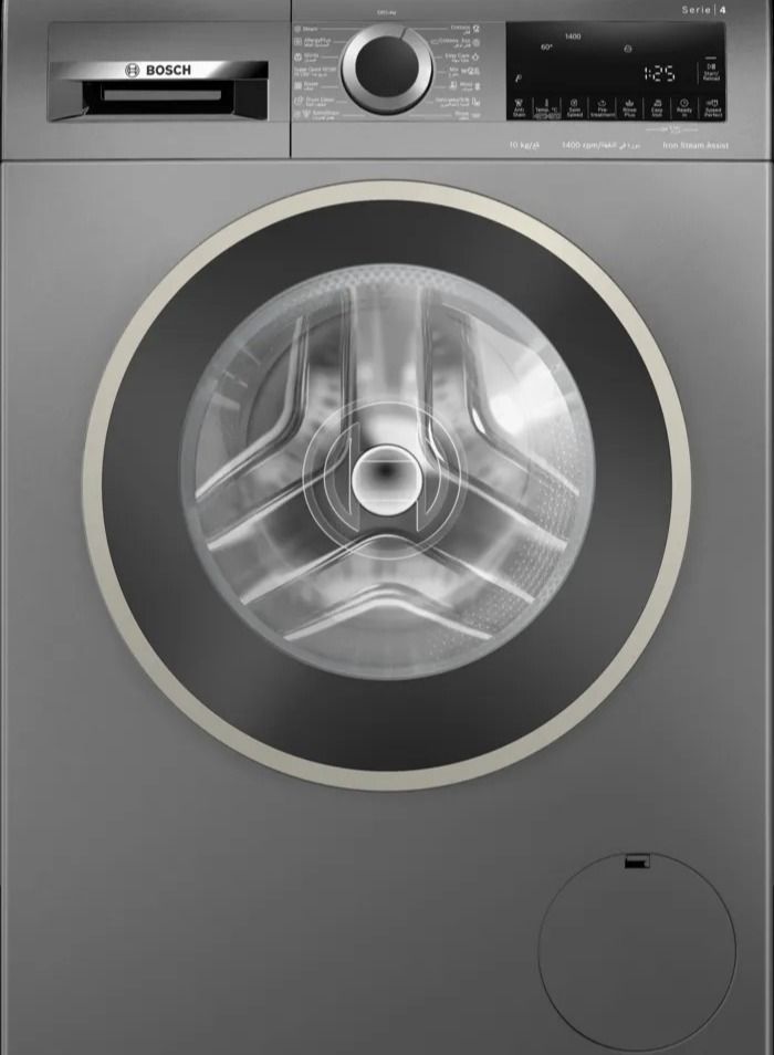 BOSCH Series 4 Washing Machine 10 kg 15 Programmes Front Loader - Eco Silence Drive 1400 RPM 10 kg WGA254ZREG Dark Grey - Image 1