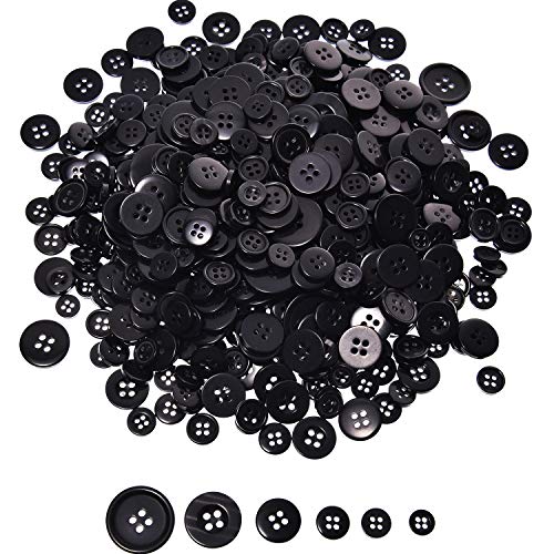 Bememo 600 Pieces Assorted Sizes Buttons Round Resin Button Sewing Craft Buttons, 2 and 4 Holes - Image 1