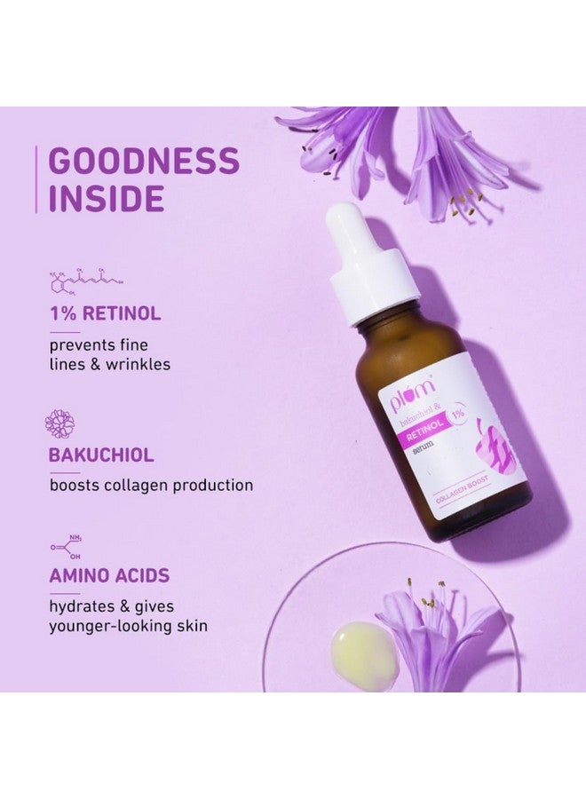 Plum 1% Retinol Face Serum with Bakuchiol | Reduces Fine Lines & Wrinkles | Promotes Cell Turnover for Youthful, Smooth Skin | 100% Vegan & Fragrance-Free | 20 ml, Yellow - Image 4