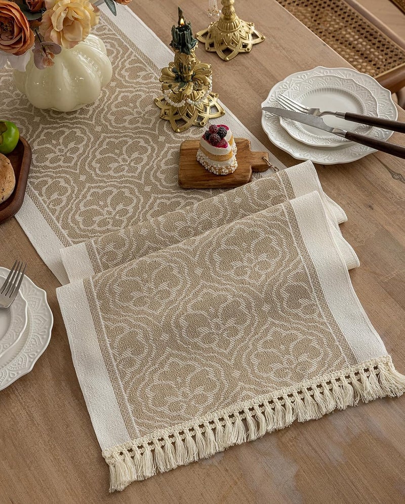 LOVNOV Eid Mubarak Table Runner Table Decorations - Ramadan Mosque Lattern Islamic Happy Ramadan Mubarak Party Supplies Decorations (35 x 180 cm, Taupe) - Image 5