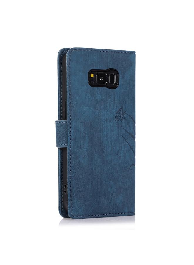 S-TOP Case For Samsung Galaxy S8 Orchid Butterfly Embossed Leather Phone Case - Image 3