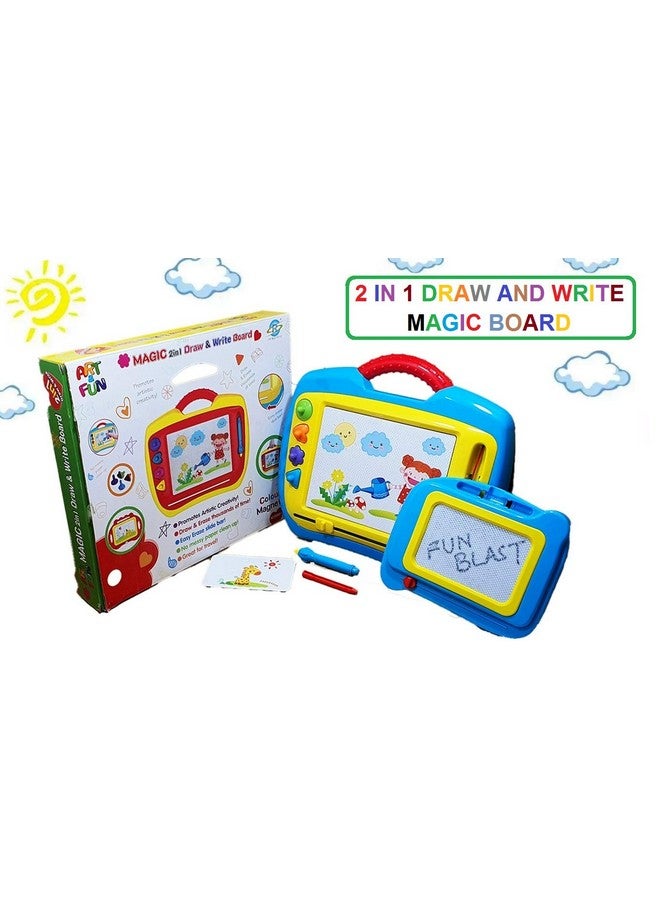 FunBlast Magic Slate with Pen for Kids, 2 in 1 Draw and Write Magic Board - Doddle Board for Kids, Erasable Colorful Education Sketching Board (Random Color Dispatch) - Image 1