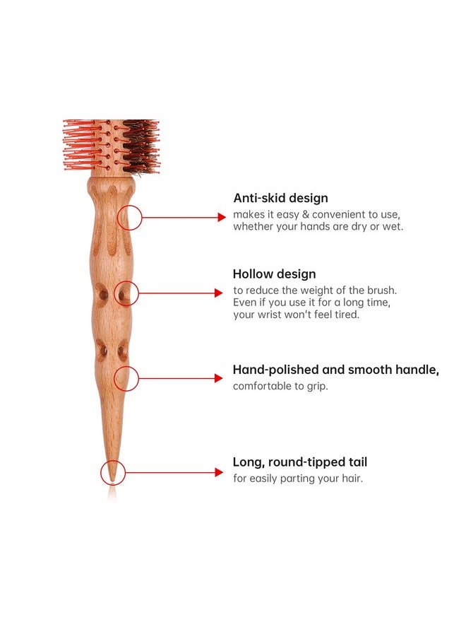 Perfehair Small Round Hair Brush For Blow Drying, Multi-Function Round Hairbrush With Nylon & Boar Bristle, Perfect For Styling Men & Women'S Medium, Short & Fine Hair -1.8 Inch  - Image 4