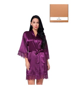 We Happy Ladies Nightwear Gown Satin Bathrobe Bridesmaid Short Kimono  - Image 1