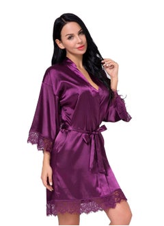 We Happy Ladies Nightwear Gown Satin Bathrobe Bridesmaid Short Kimono  - Image 2