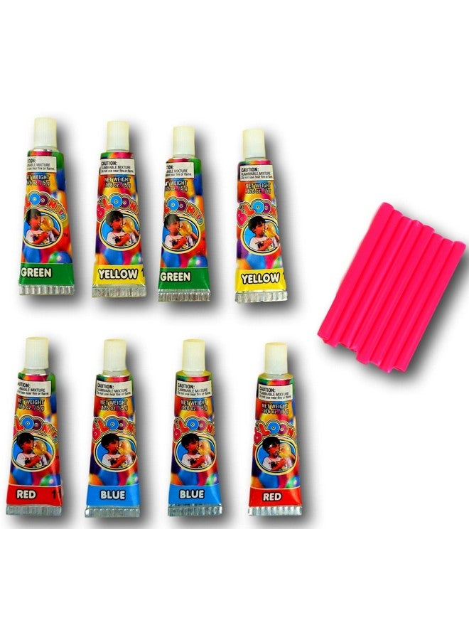 جا-رو بالونات بلاستيكية متنوعة من B'Loonies، 8 قطع (16 أنبوبًا في عبوتين) - صنع فقاعات رائعة من Bloonies. نفخ فقاعة بلاستيكية. لعبة كلاسيكية. لعبة كلاسيكية. بالإضافة إلى ملصق واحد. 774-2S - Image 4