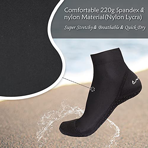 OMGear Water Socks Beach Volleyball Sand Proof Booties - Quick Dry Aqua Shoes for Swimming, Surfing, Snorkeling, Soccer, Kayaking - Adult Youth (Black02, L) - Image 4