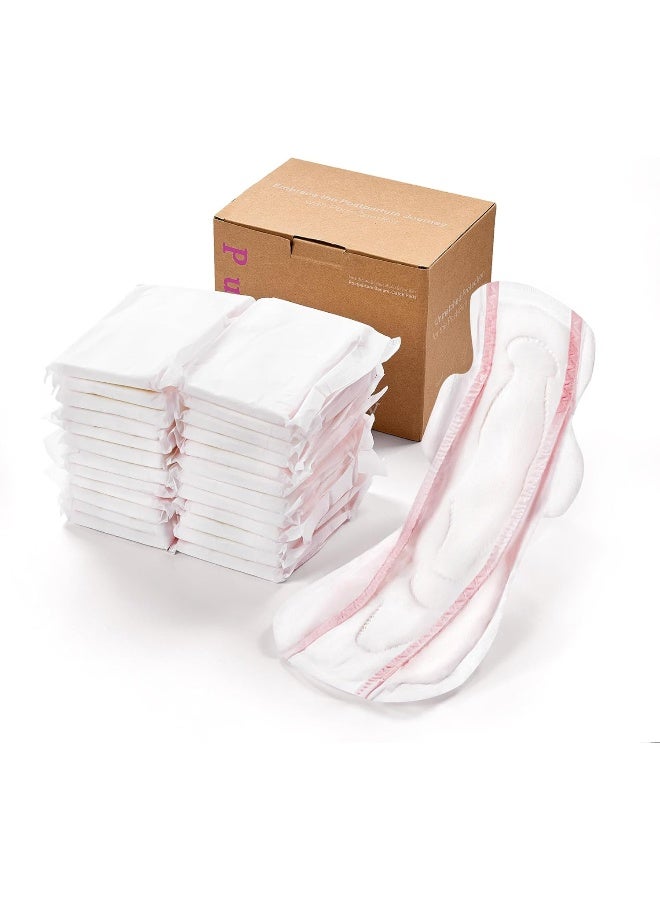 PurComfy Premium Postpartum Pads with Wings Extra Long Maternity Pads Large Maximum Absorbency Post-partum Incontinence Pads Ultra Soft Heavy Flow Secure Leak Protection After Birth Pads, 24 Count - Image 1