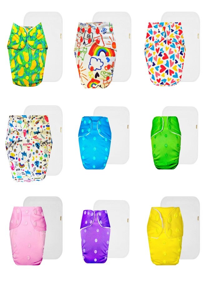 حفاضات قماشية فاخرة من دمبلدو مع حشوة قطنية (عبوة من 9) | مضادة للحساسية | قابلة لإعادة الاستخدام والغسل | سهلة التنظيف | مثالية للأطفال الصغار | من 3 أشهر إلى 3 سنوات | للجنسين - Image 1
