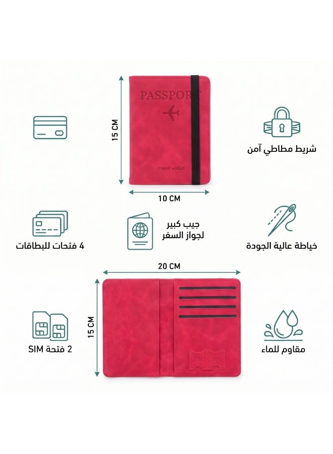Premium Travel Wallet & Passport Holder with Elastic Band | Water-Resistant Organizer with 4 Card Slots & 2 SIM Pockets - Image 2